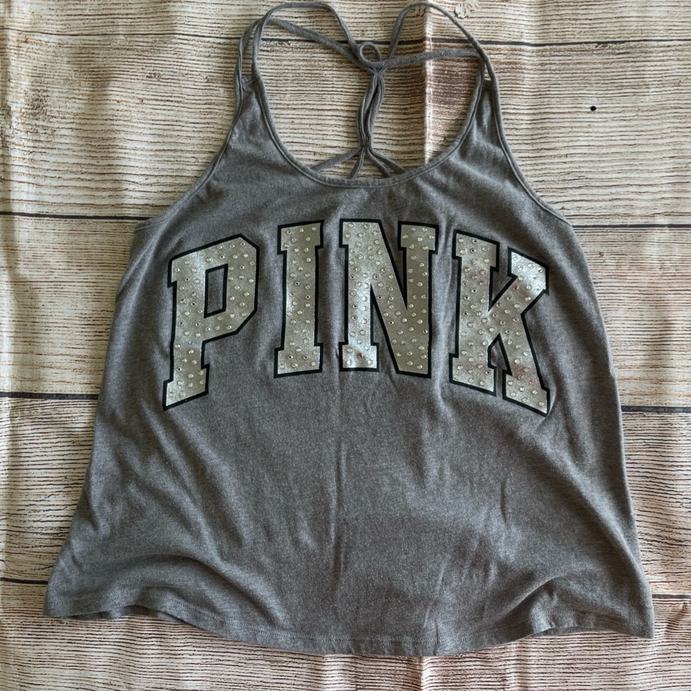 PINK strapy razor back tank top